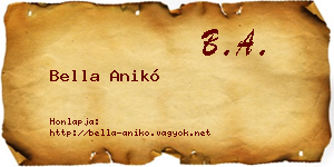 Bella Anikó névjegykártya