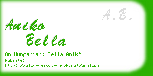 aniko bella business card